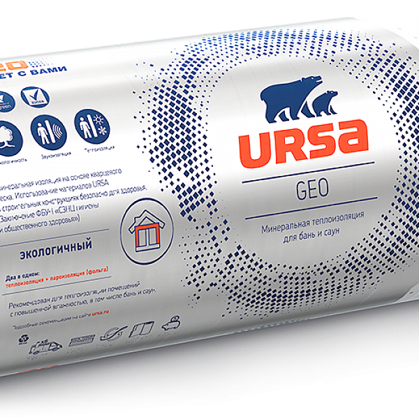 Плиты теплоизоляционные Ursa п-15-у10-1250-610-100.